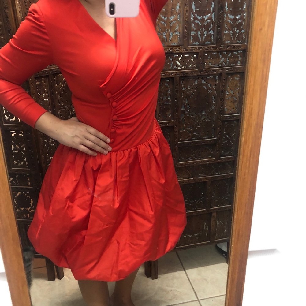 Vintage Umba for Parnes Feinstein red dress 8